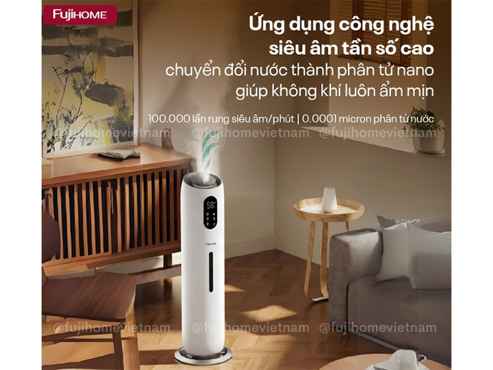 Máy tạo ẩm, xông tinh dầu, khử khuẩn UV điều khiển Wifi Fujihome HM10UV-WIFI