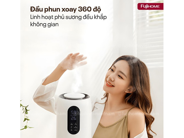 Máy tạo ẩm, xông tinh dầu, khử khuẩn UV điều khiển Wifi Fujihome HM10UV-WIFI