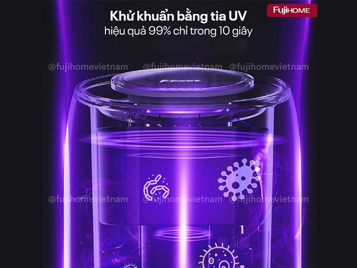 Máy tạo ẩm, xông tinh dầu, khử khuẩn UV điều khiển Wifi Fujihome HM10UV-WIFI