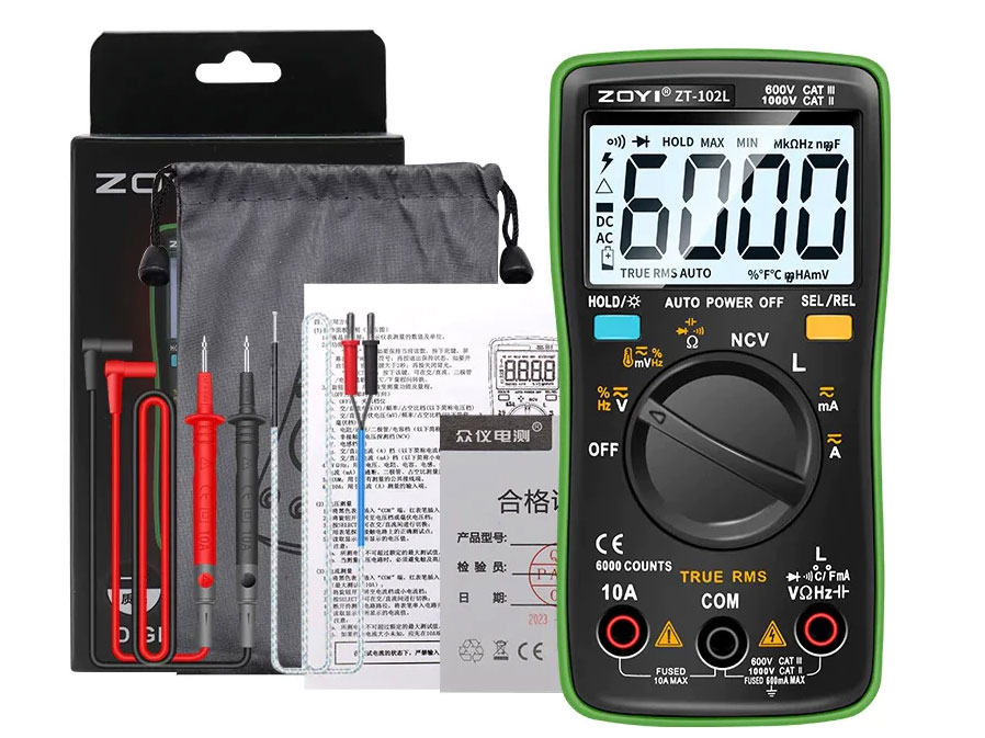 Đồng hồ vạn năng đo cuộn cảm kỹ thuật số Zoyi ZT-102L