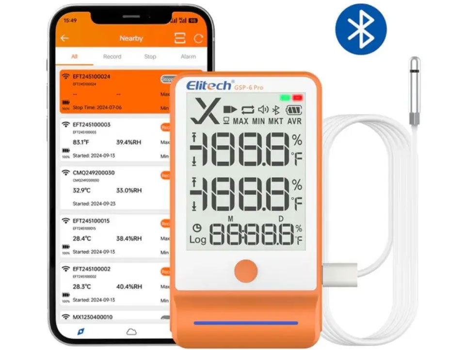 Nhiệt ẩm kế tự ghi Elitech GSP-6 Pro (Bluetooth, 100.000 điểm ghi)