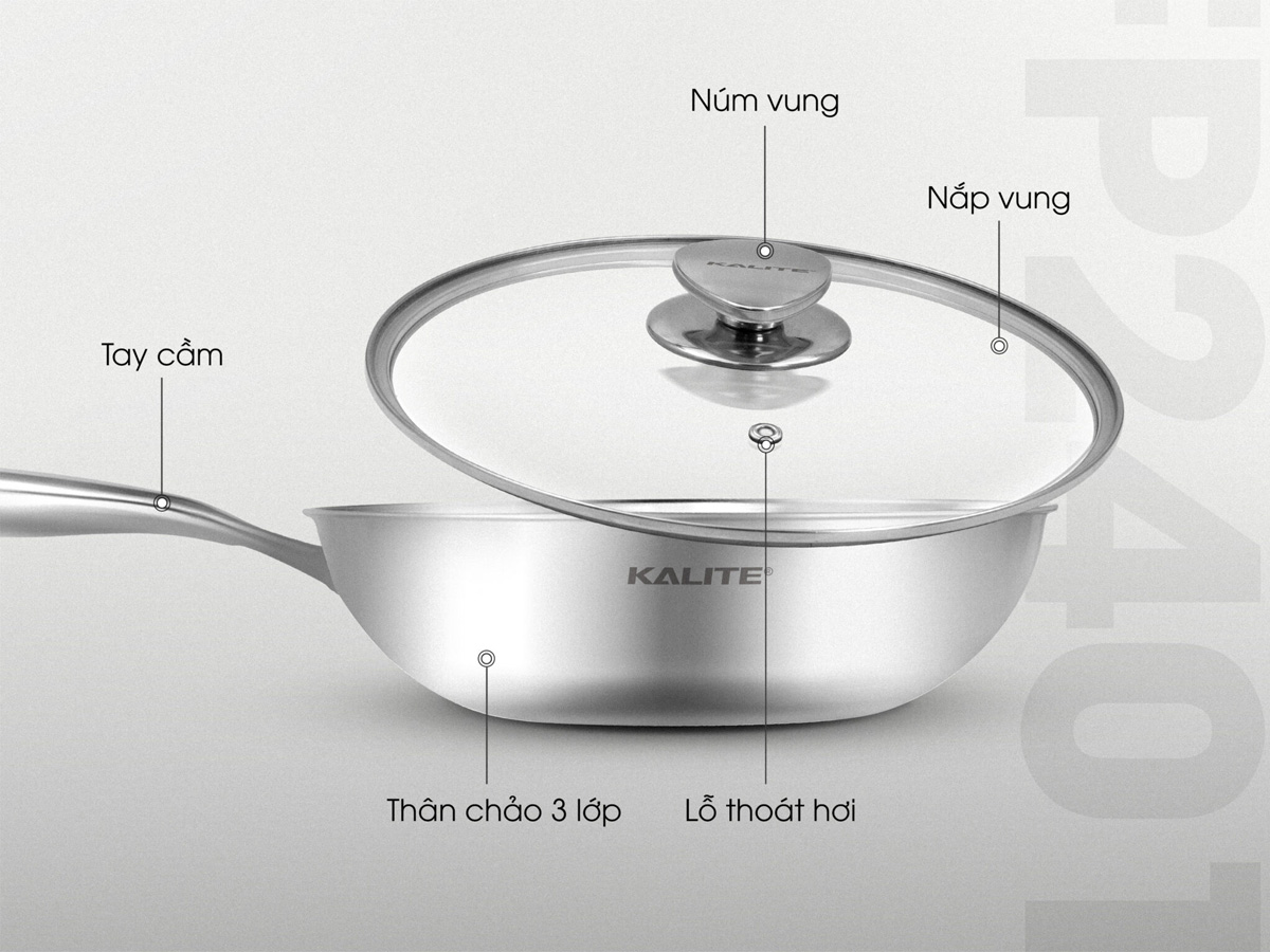 Chảo rán inox liền khối cao cấp Kalite KFP2401