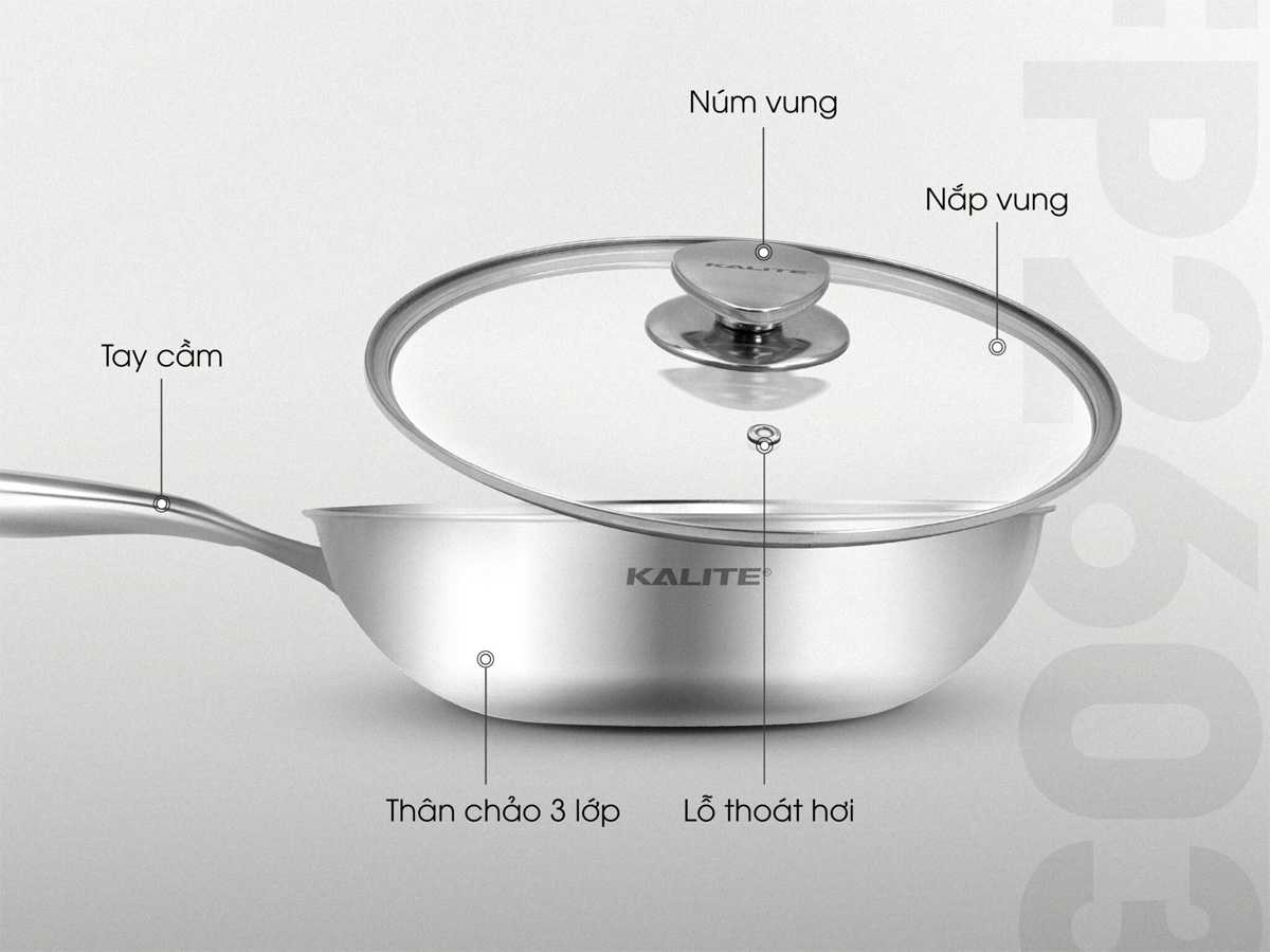 Chảo rán inox liền khối cao cấp Kalite KFP2603