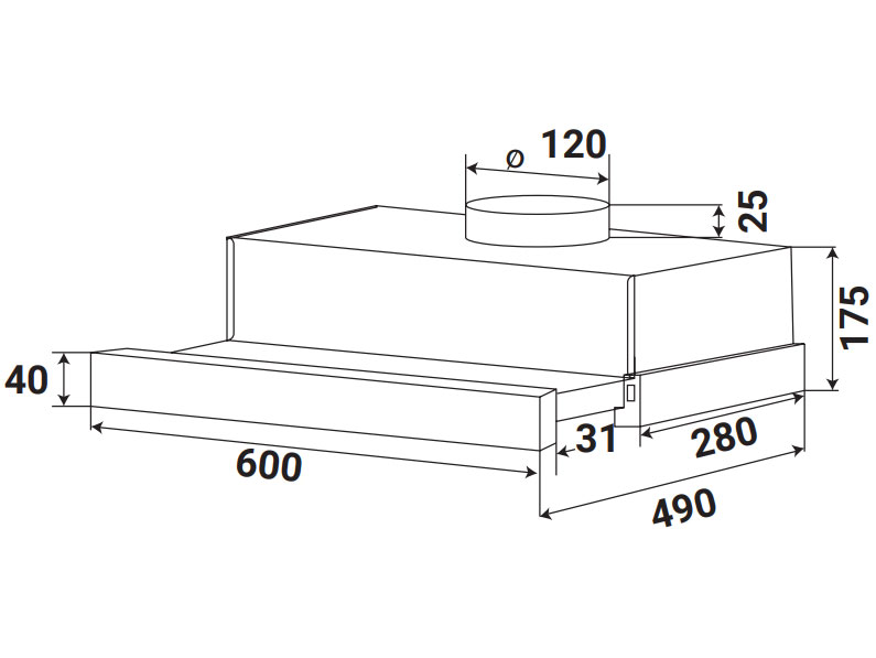 Máy hút mùi âm tủ Kaff KF KF-TL600
