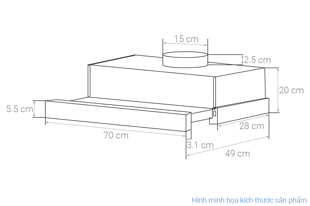 Máy hút mùi âm tủ Kaff KF-TL700ST