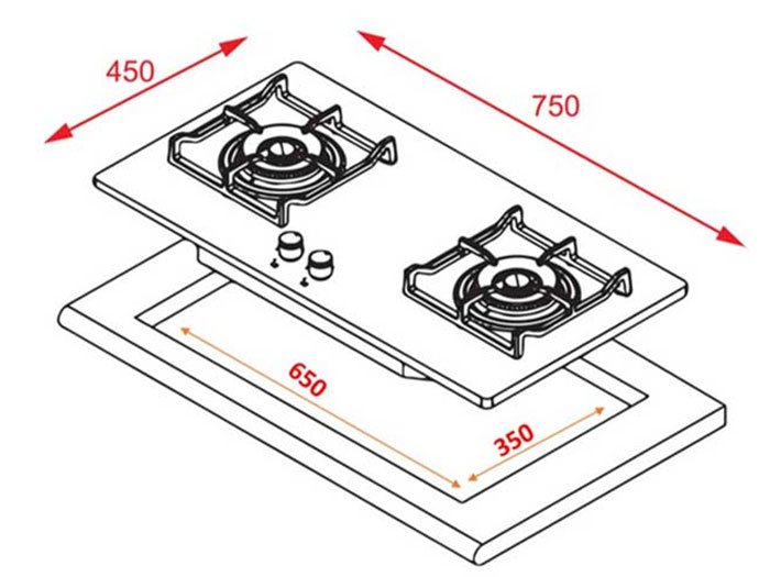 Bếp ga âm Teka GKN Lux 75 2G