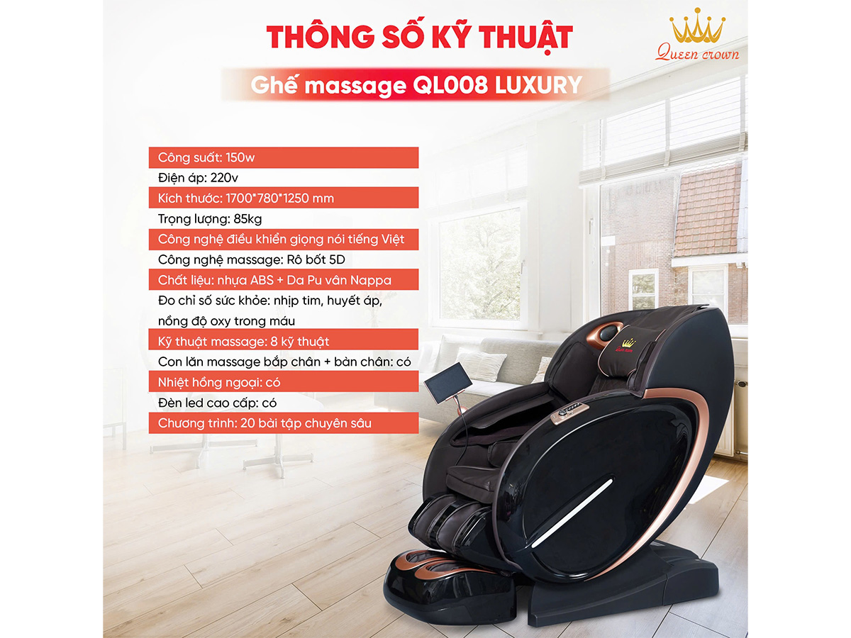 Ghế massage Queen Crown QL008 Luxury