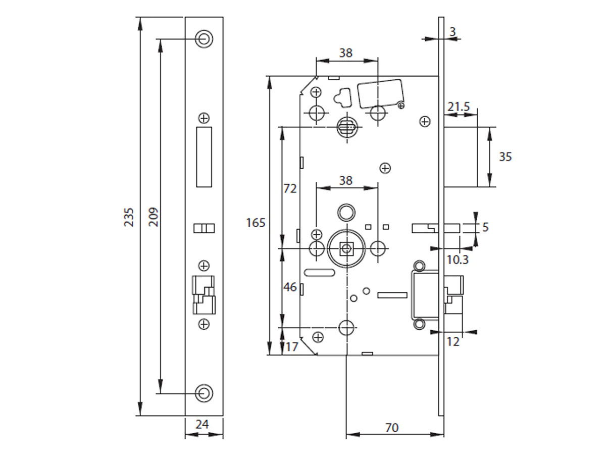 Khóa điện tử Hafele PP8100 (912.20.261) - Màu đồng