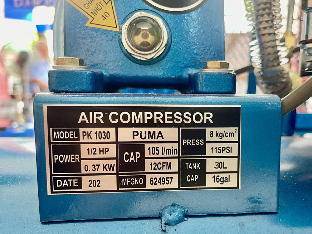 Máy nén khí Puma PK1030 1/2HP (30 lít)