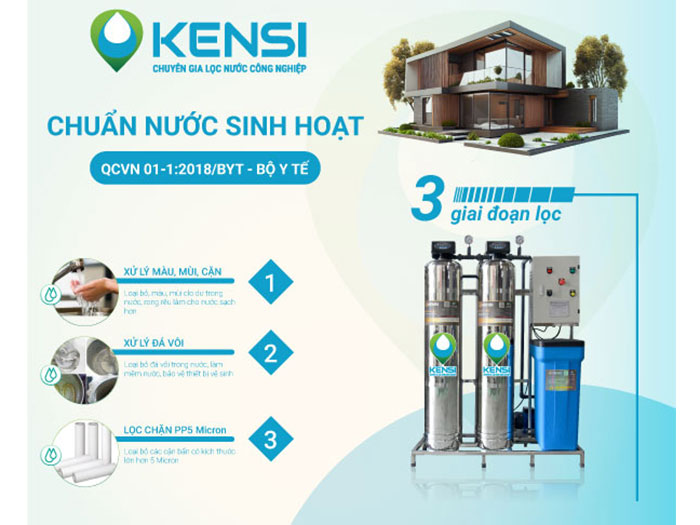 Hệ thống lọc nước tổng gia đình 2 cột inox van tự động KS/LT/1000/AT/2I