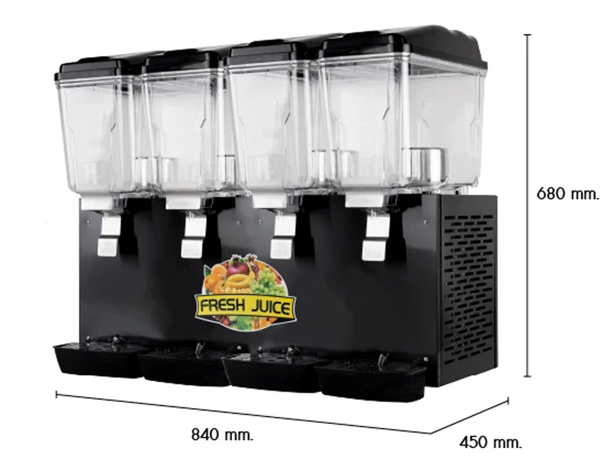 Máy làm lạnh nước trái cây kiểu khuấy tự động JS16LX4-STIR-T (4 ngăn tay đảo)