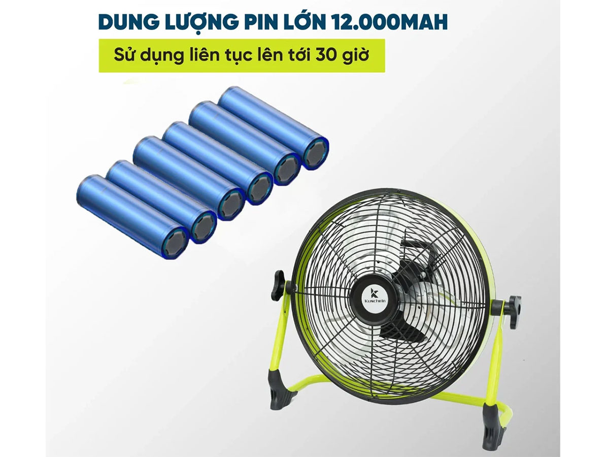 Quạt sạc tích điện Kuscheln KRF24-01