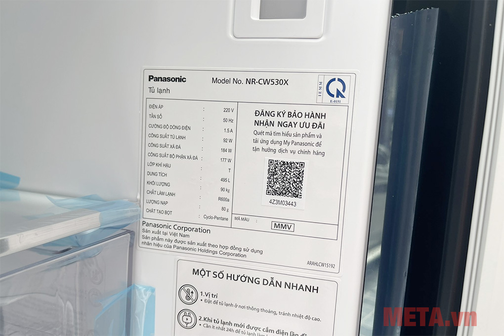Tủ lạnh Panasonic Inverter 495 lít NR-CW530XMMV