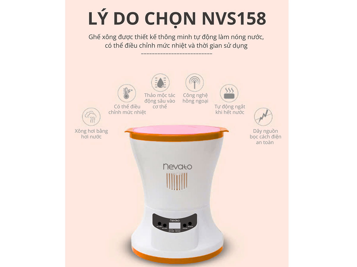 Ghế xông hơi khử trùng thông minh chăm sóc sức khỏe vùng kín Nevato NVS158