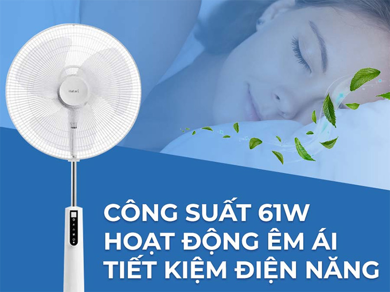 quạt cây Hatari HF-P18R1 hoạt động với công suất mạnh mẽ, sử dụng động cơ bạc đạn hiện đại