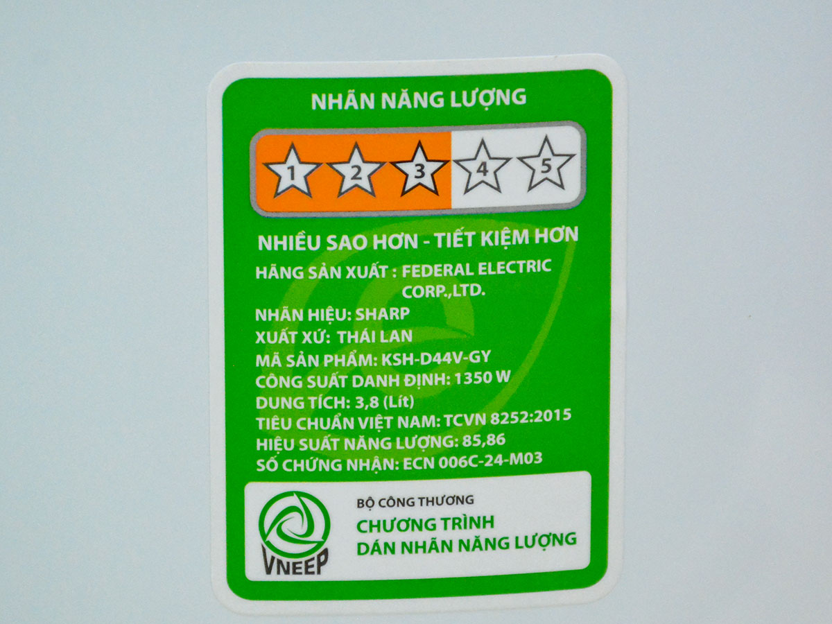 Nồi cơm điện Sharp 3.8 lít KSH-D44V