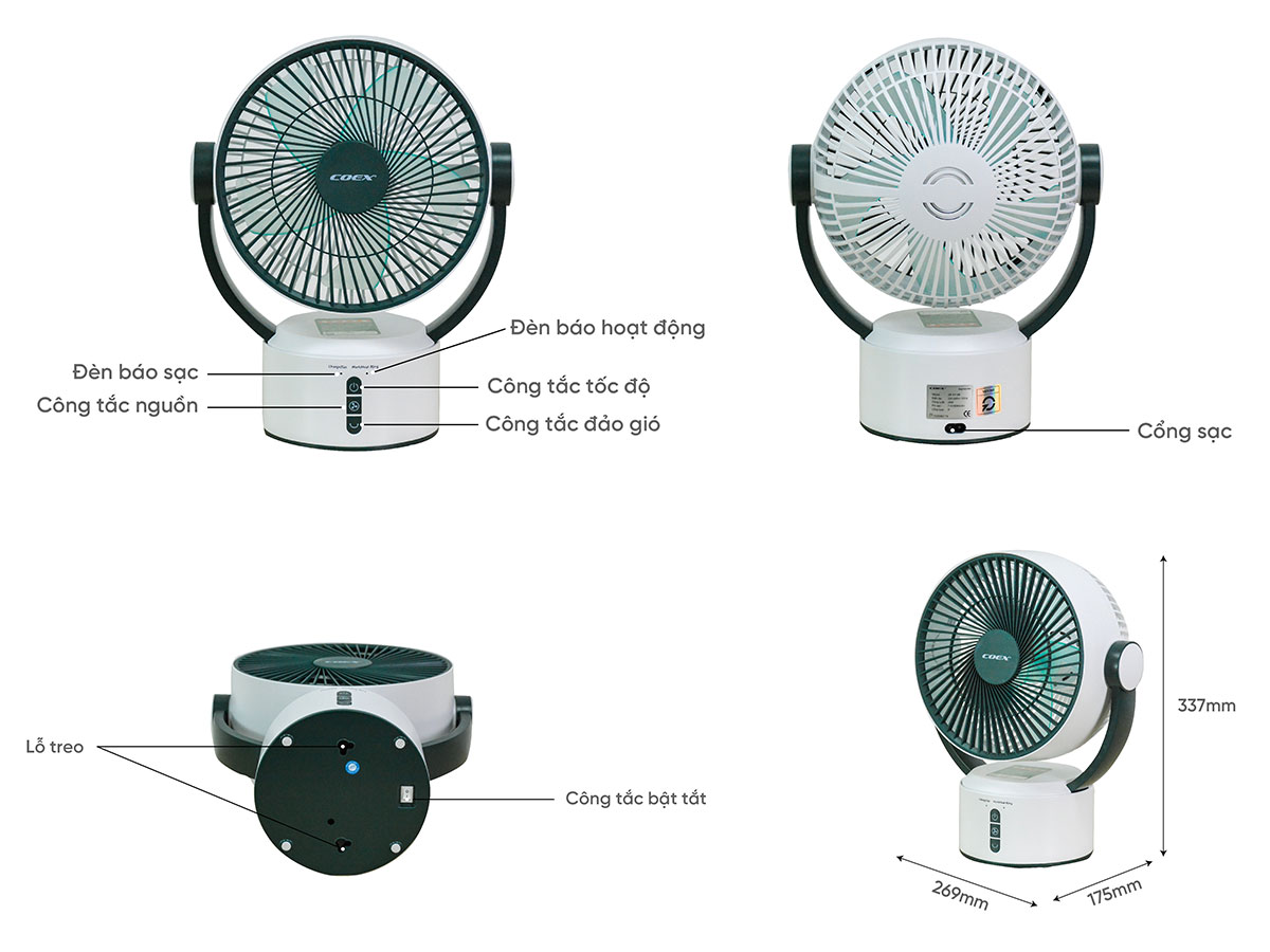 Quạt tích điện Coex CF-7113R