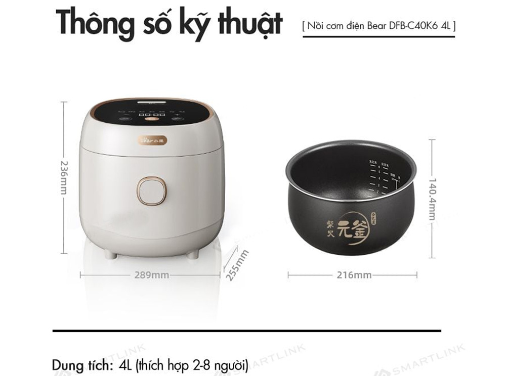 Nồi cơm điện Bear DFB-C40K6