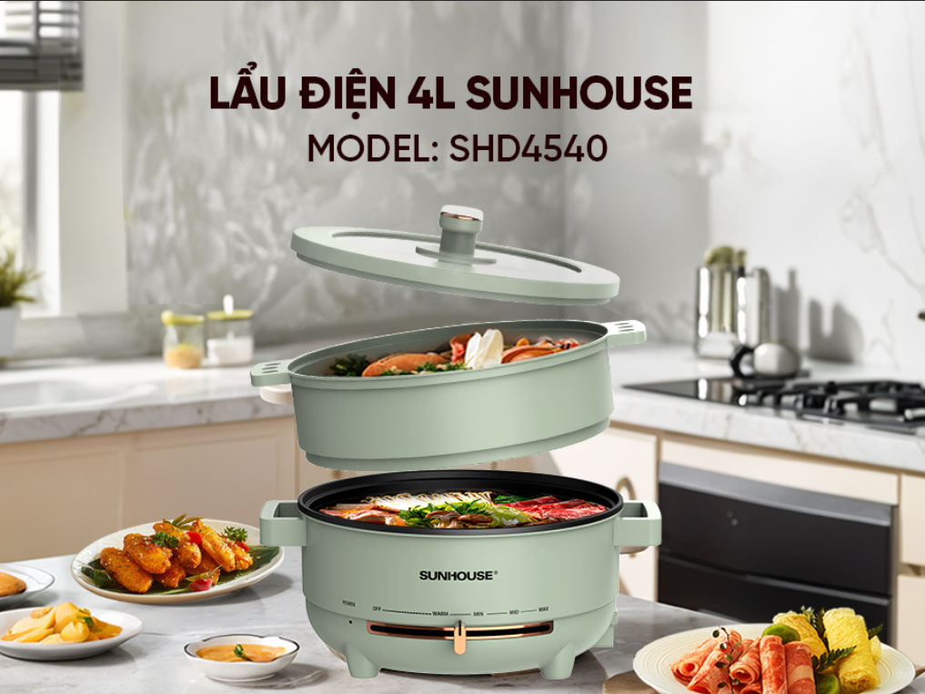 Lẩu điện đa năng Sunhouse SHD4540 - 4 lít
