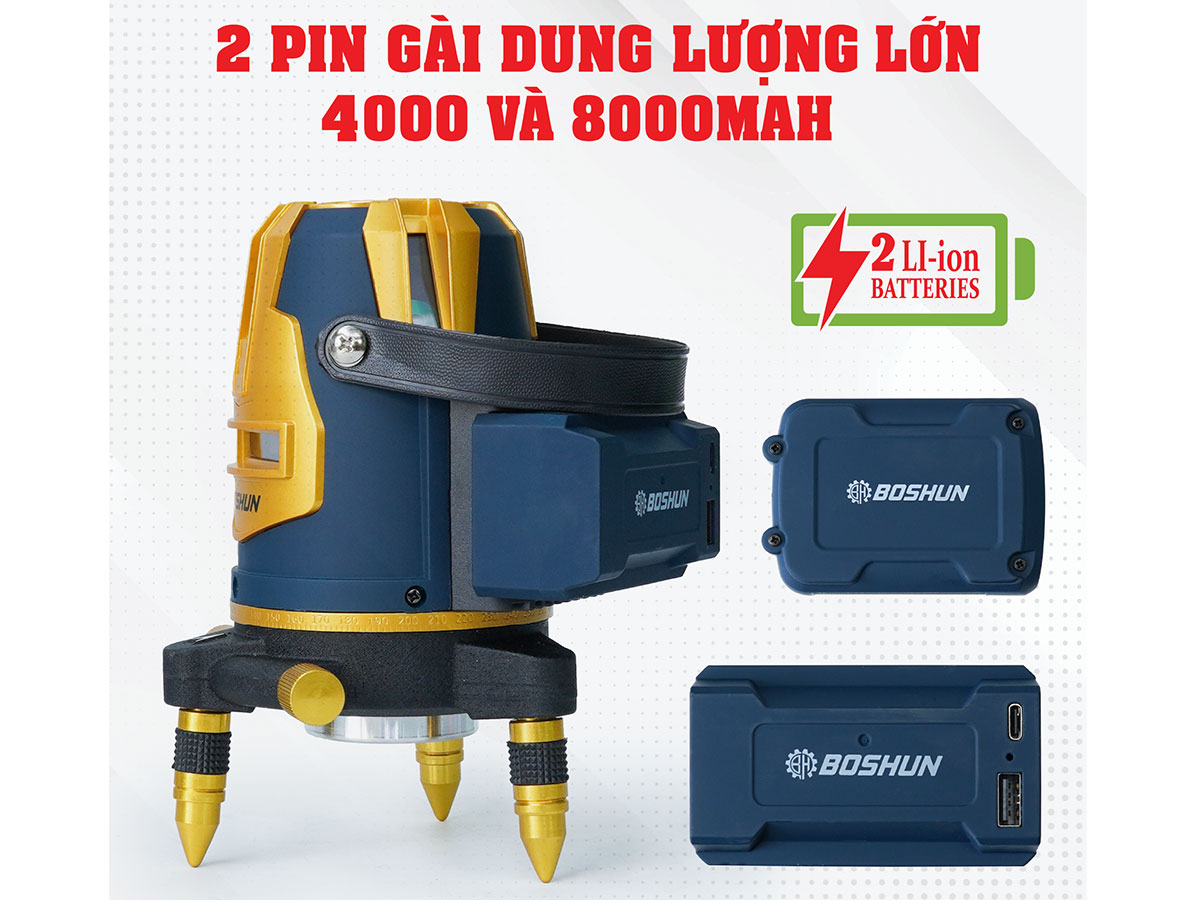 Máy cân bằng Laser 5 tia xanh Boshun BS-LS05X