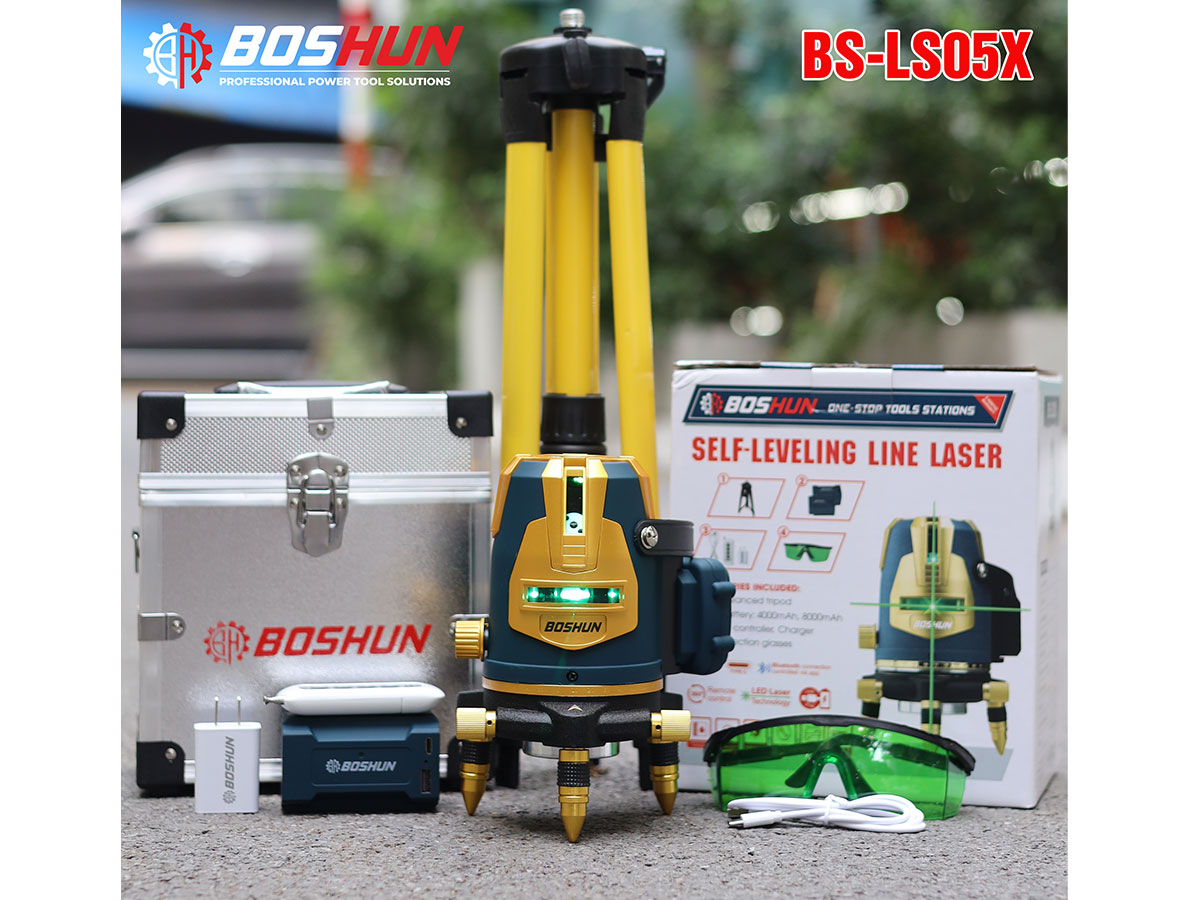 Máy cân bằng Laser 5 tia xanh Boshun BS-LS05X