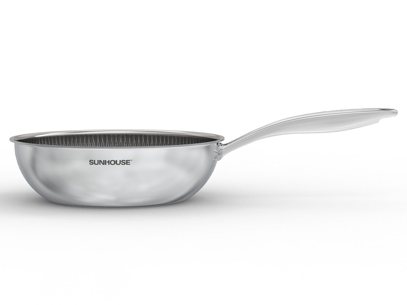 Chảo xào inox liền đáy Hybrid Sunhouse IN26M8