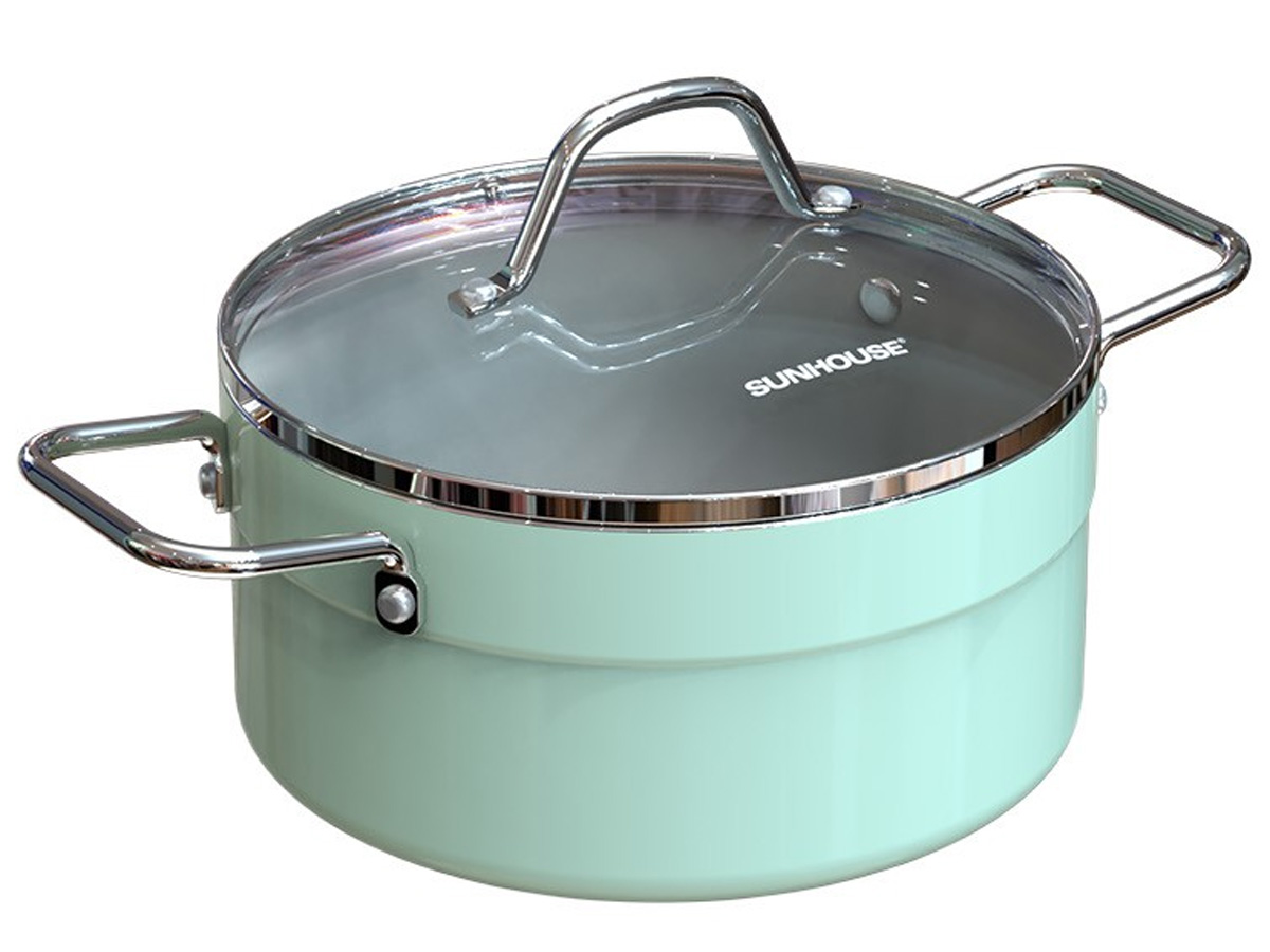 Bộ nồi chảo phủ sứ đáy từ Sunhouse Eco SHG1122MC3