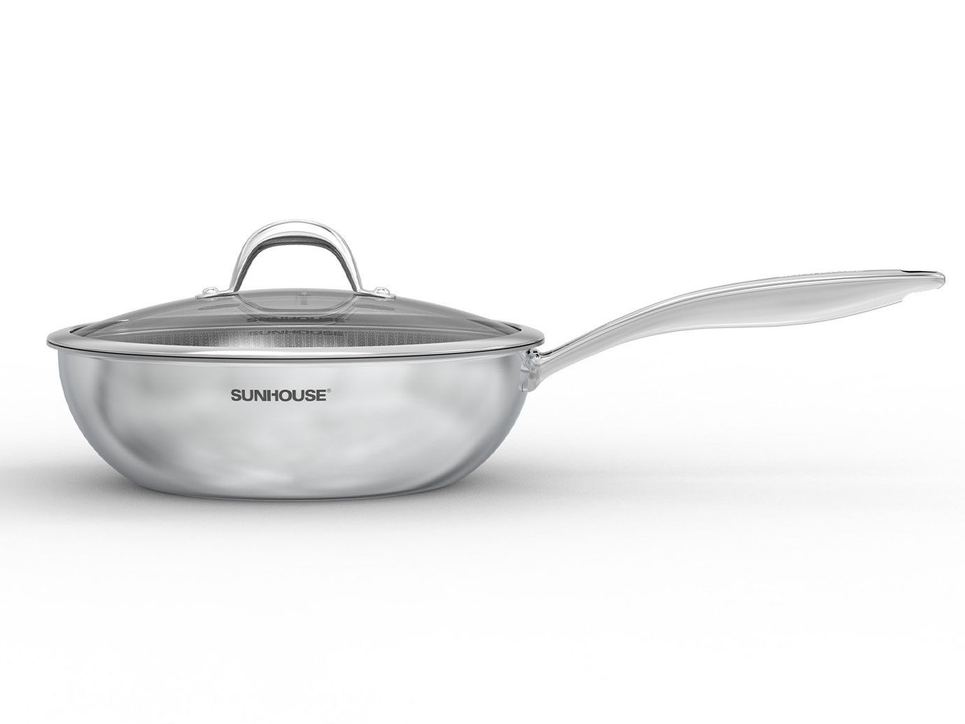 Chảo xào inox liền đáy Hybrid Sunhouse IN26M8VK