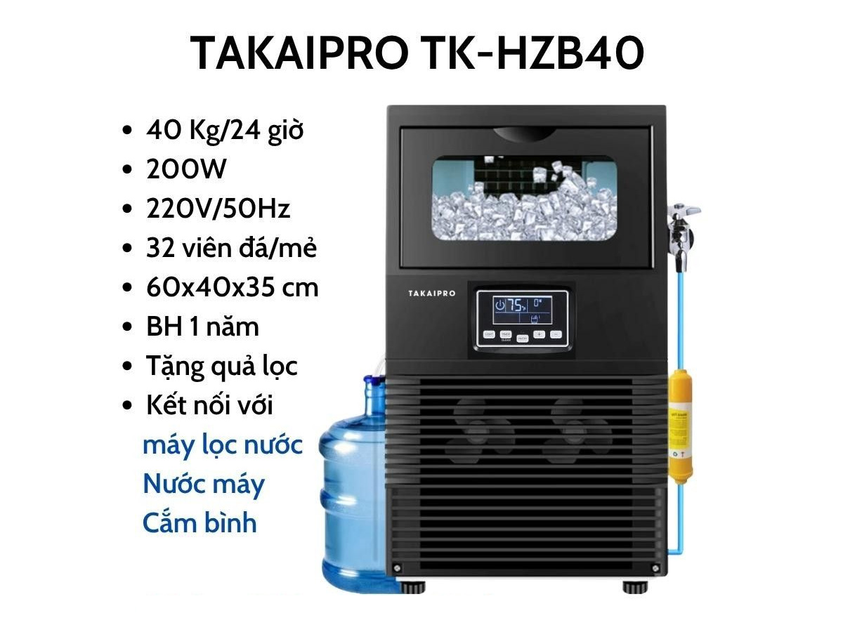 Máy làm đá viên Takai Pro TK-HZB40 công suất 40 kg/ngày