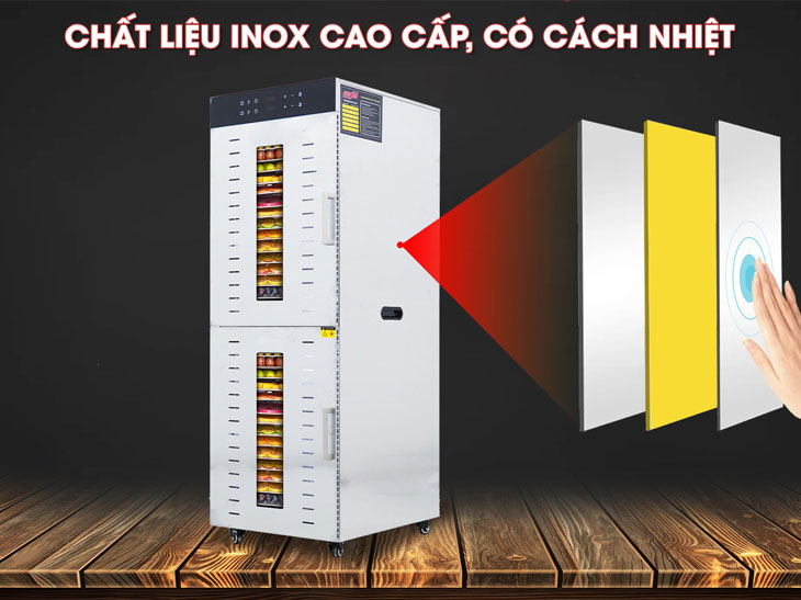 Tủ sấy khô thực phẩm công nghiệp NewSun 2 lớp 32 khay SS-32H