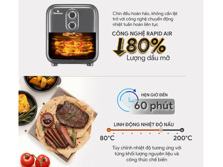 Nồi chiên không dầu BlueStone AFB-5858 - 7 lít