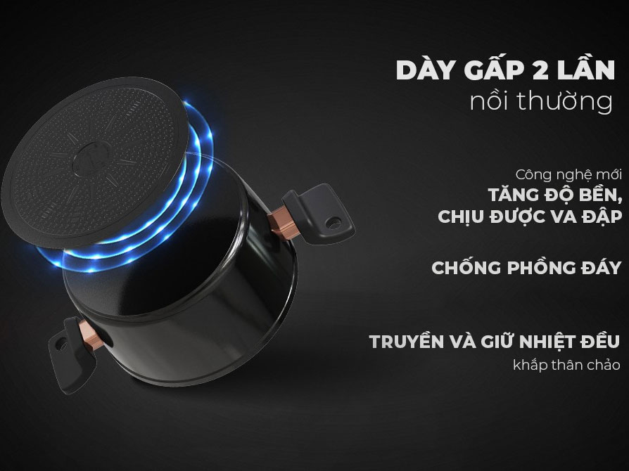 Bộ nồi chống dính Ultra Titanium Sunhouse ST2210B