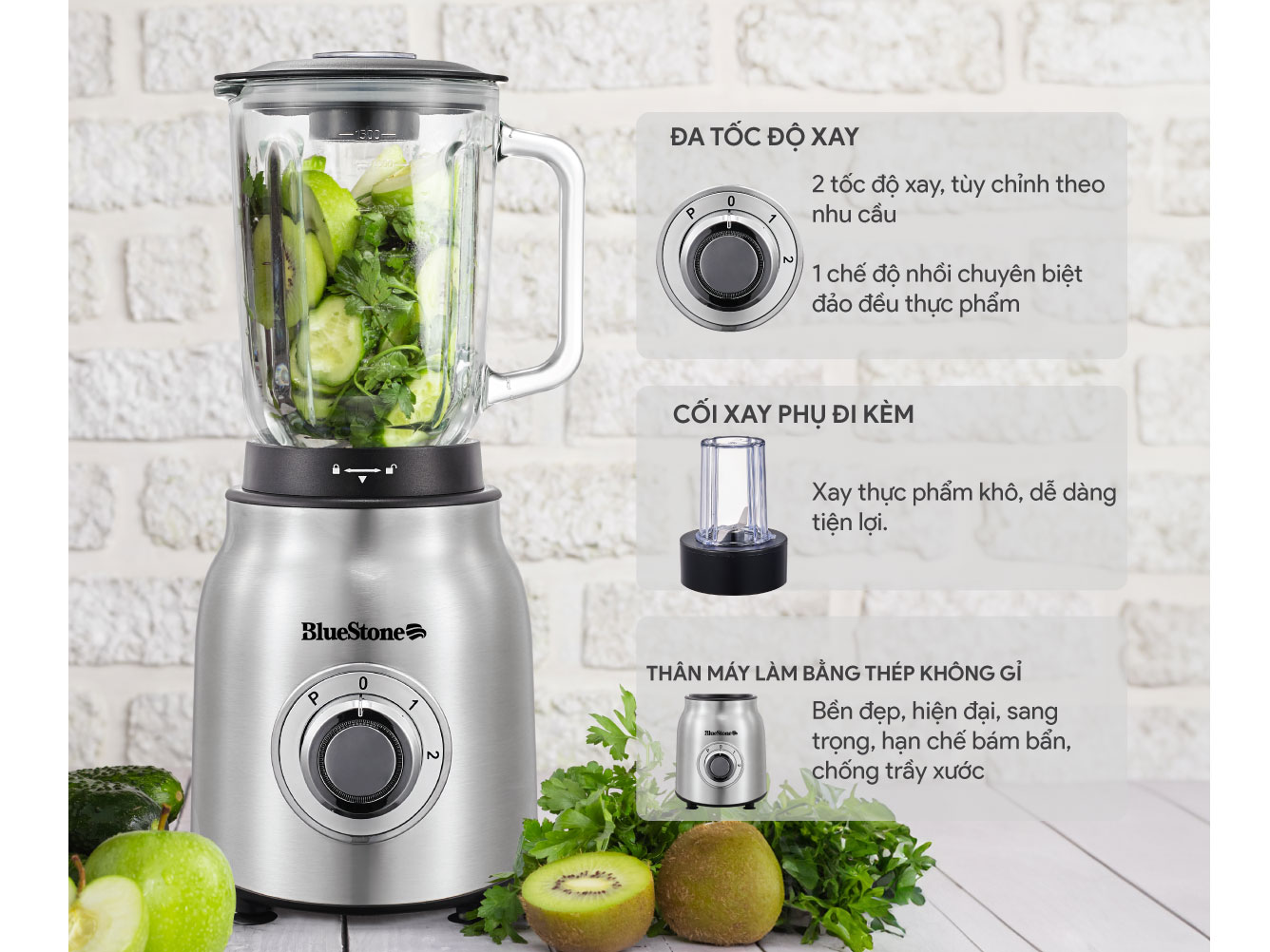 Máy xay sinh tố BlueStone BLB-5341 (1.5 lít, 600W)