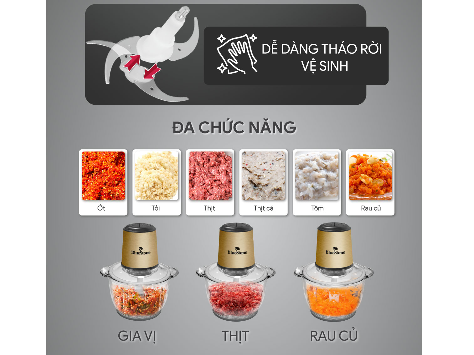 Máy xay thịt BlueStone CHB-5148 - 350W, 2 lít