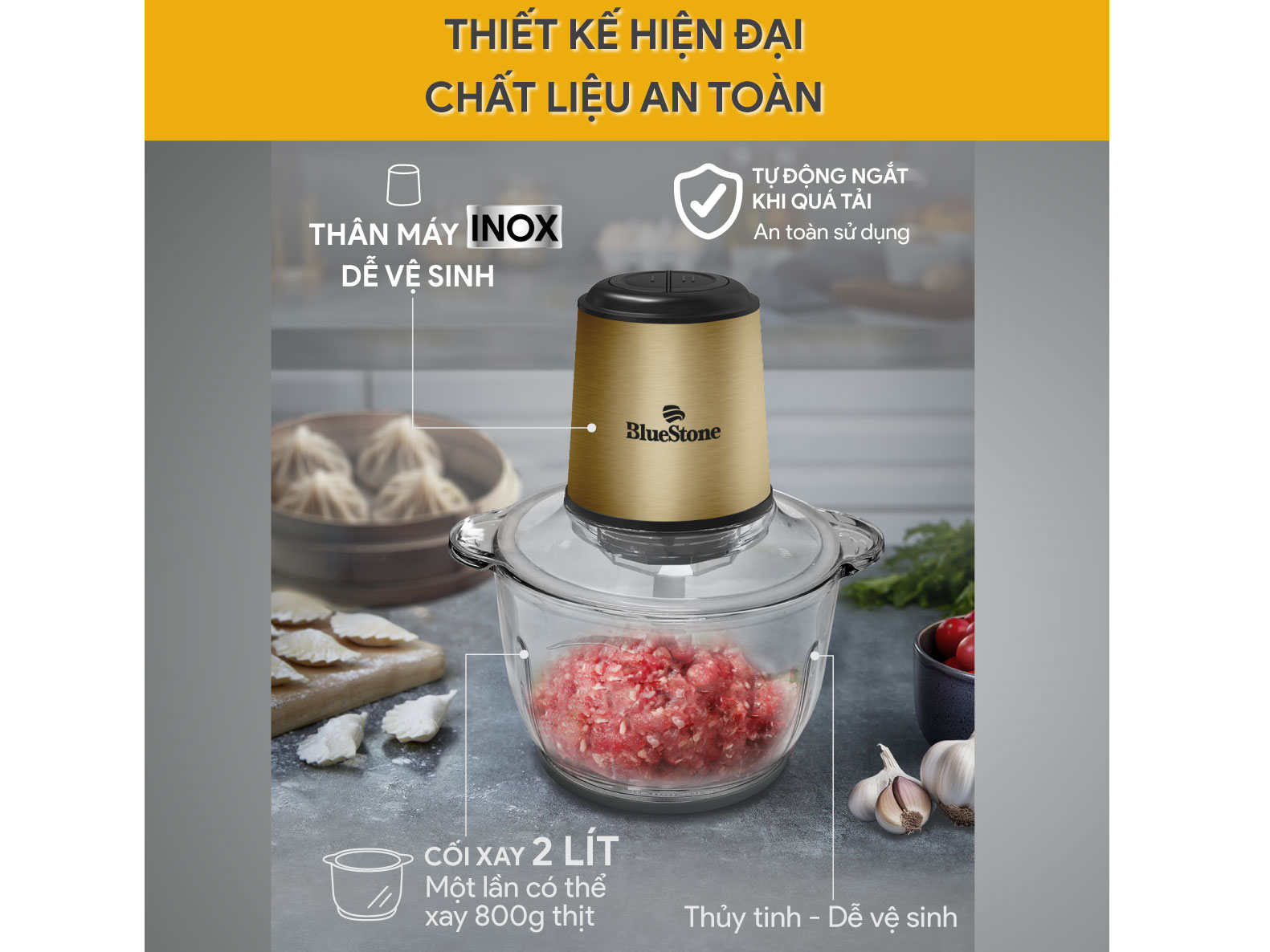 Máy xay thịt BlueStone CHB-5148 - 350W, 2 lít