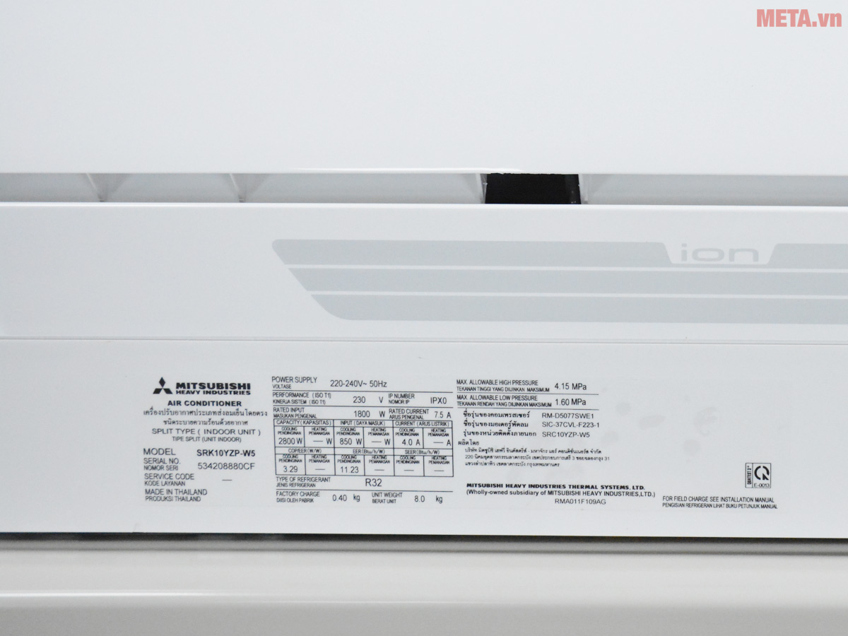 Điều hòa Mitsubishi Heavy inverter 9.000 BTU 1 chiều SRK10YZP-W5 / SRC10YZP-W5