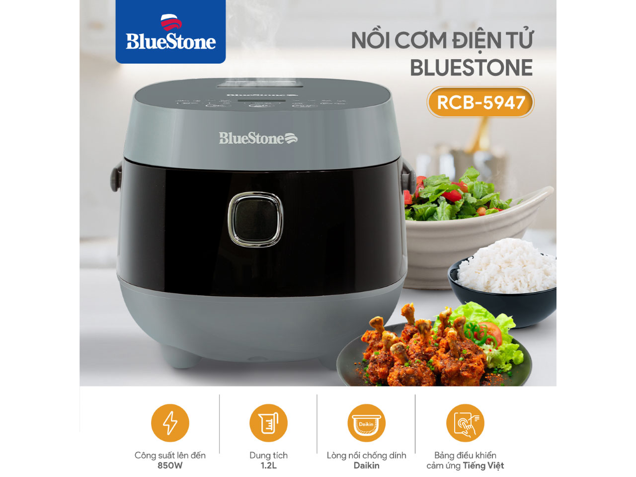 Nồi cơm điện tử BlueStone RCB-5947 - 1.2 lít