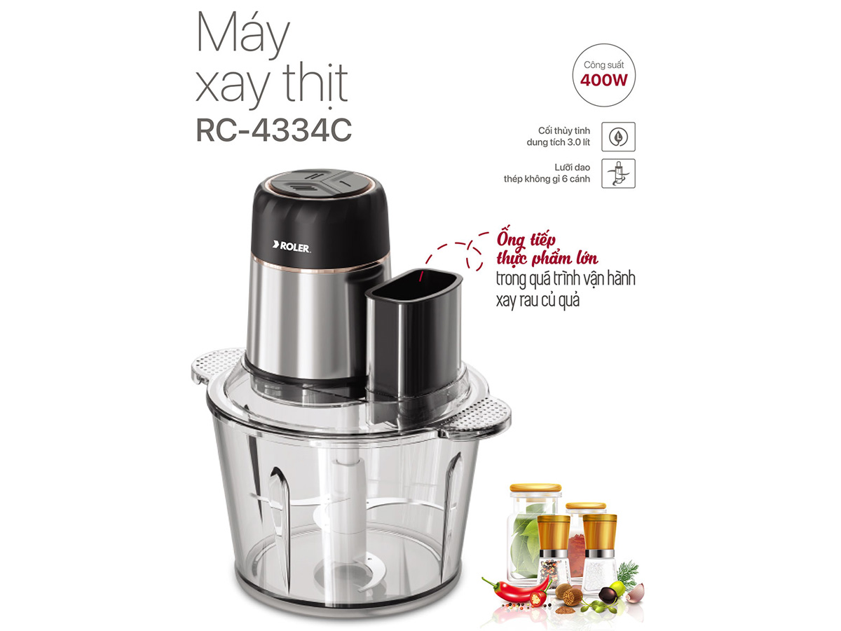 Máy xay thịt đa năng kết hợp cắt lát Roler RC-4334C