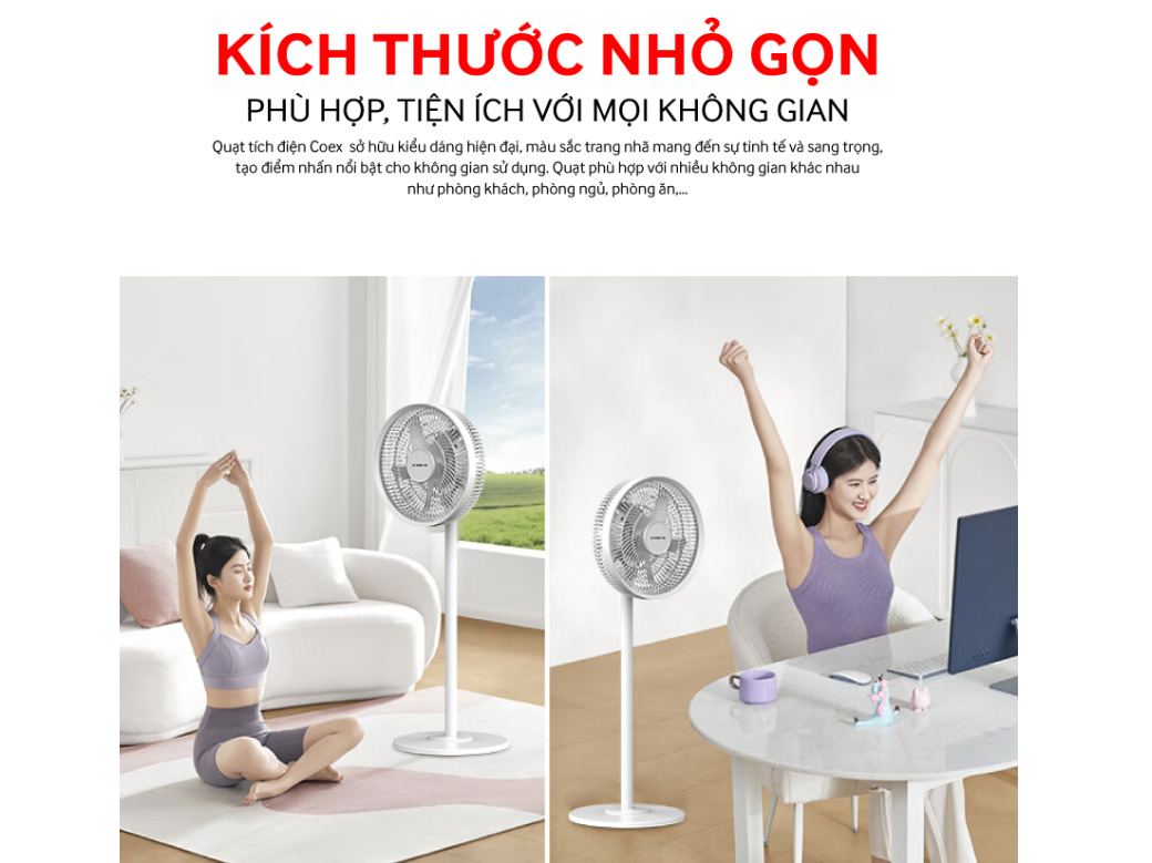 Quạt cây tích điện 5 cánh Coex CF-7123R