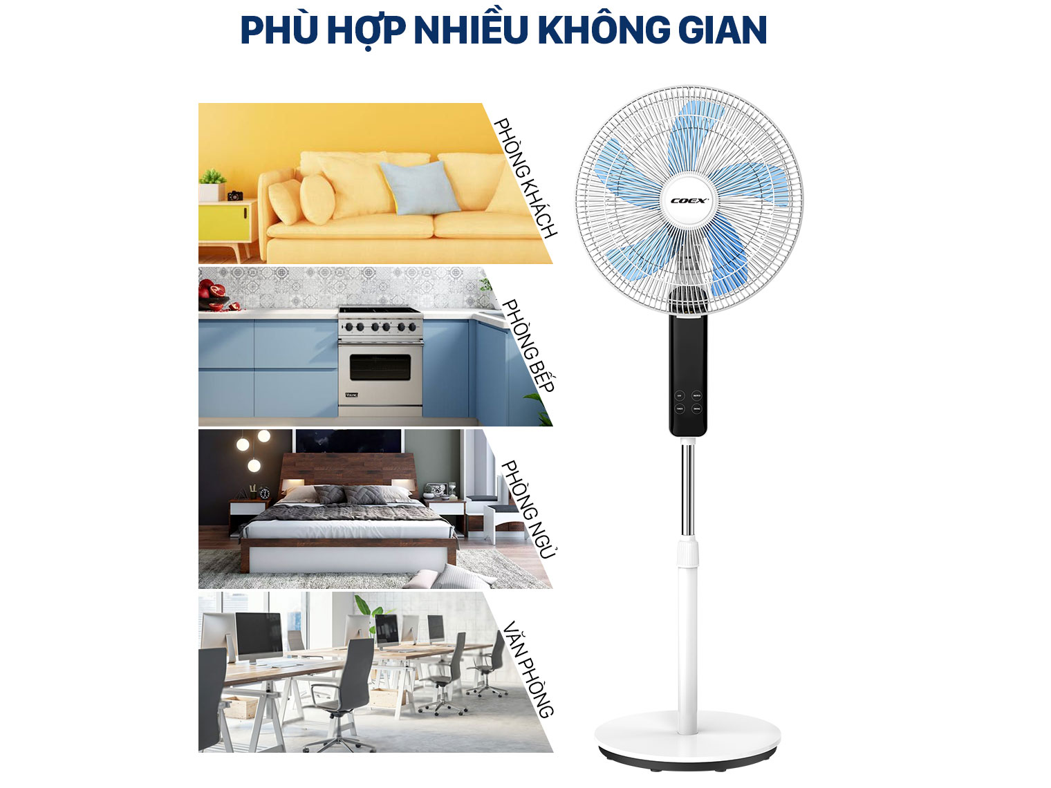 Quạt cây 5 cánh Coex CF-7120A (Điều khiển từ xa)