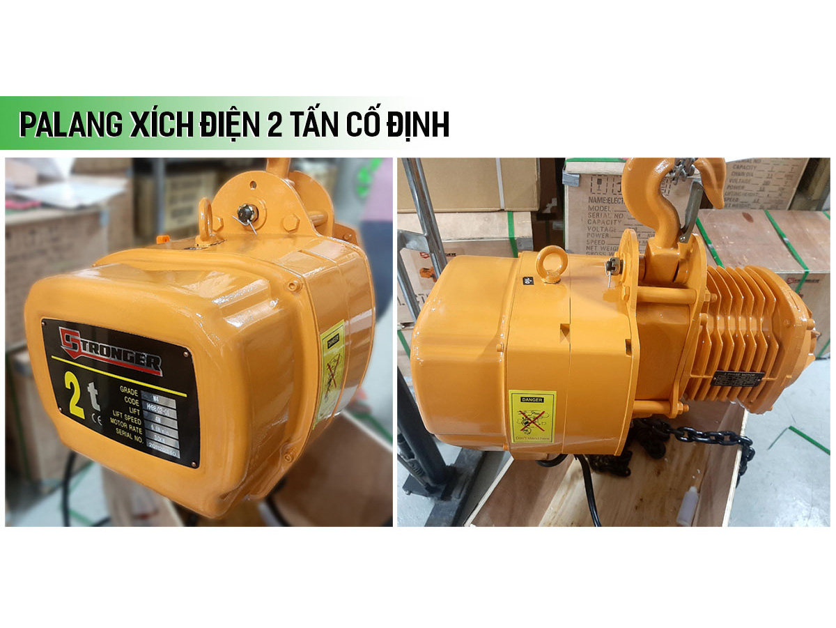 Palang xích điện Stronger 2T 4m Single Fall (Loại treo cố định)
