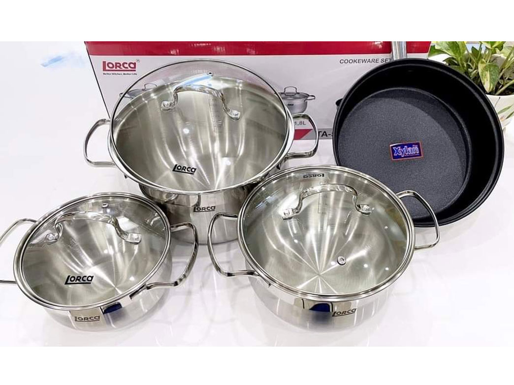 Bộ nồi inox 5 lớp Lorca Titanium TA-5018