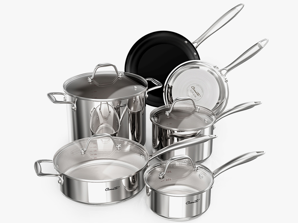 Bộ nồi inox cao cấp Ciwete 6 món SS0101-10PC