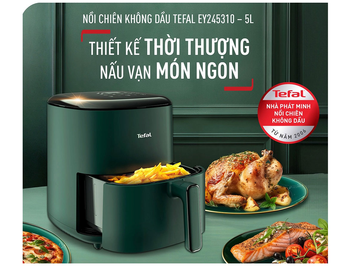 Nồi chiên không dầu điện tử Tefal Easy Max EY245310 - 5 lít