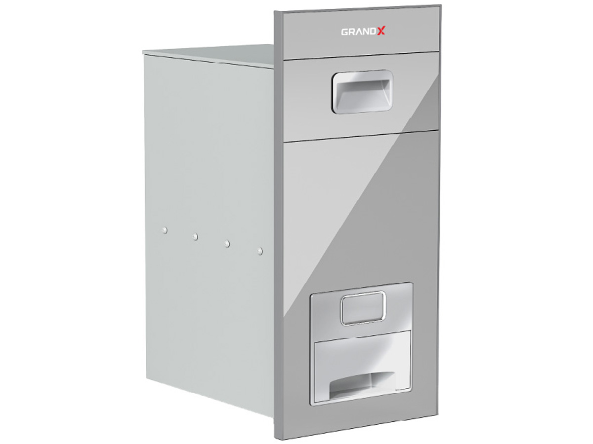 Thùng gạo âm tủ mặt kính nút nhấn GrandX XR.G302