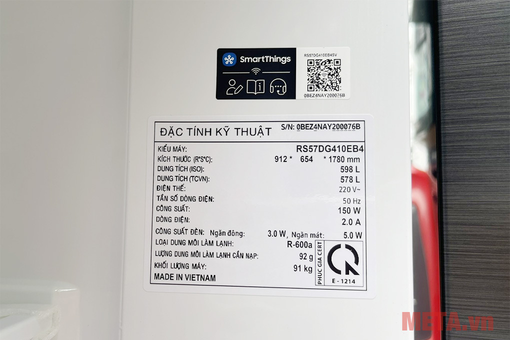 Tủ lạnh Samsung Inverter 578 lít Side By Side RS57DG410EB4SV