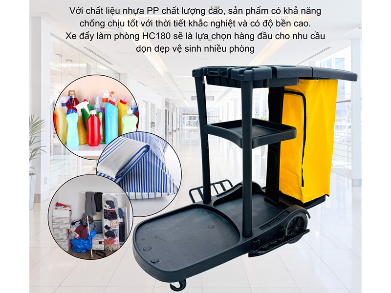 Xe đẩy dọn phòng HiClean HC180