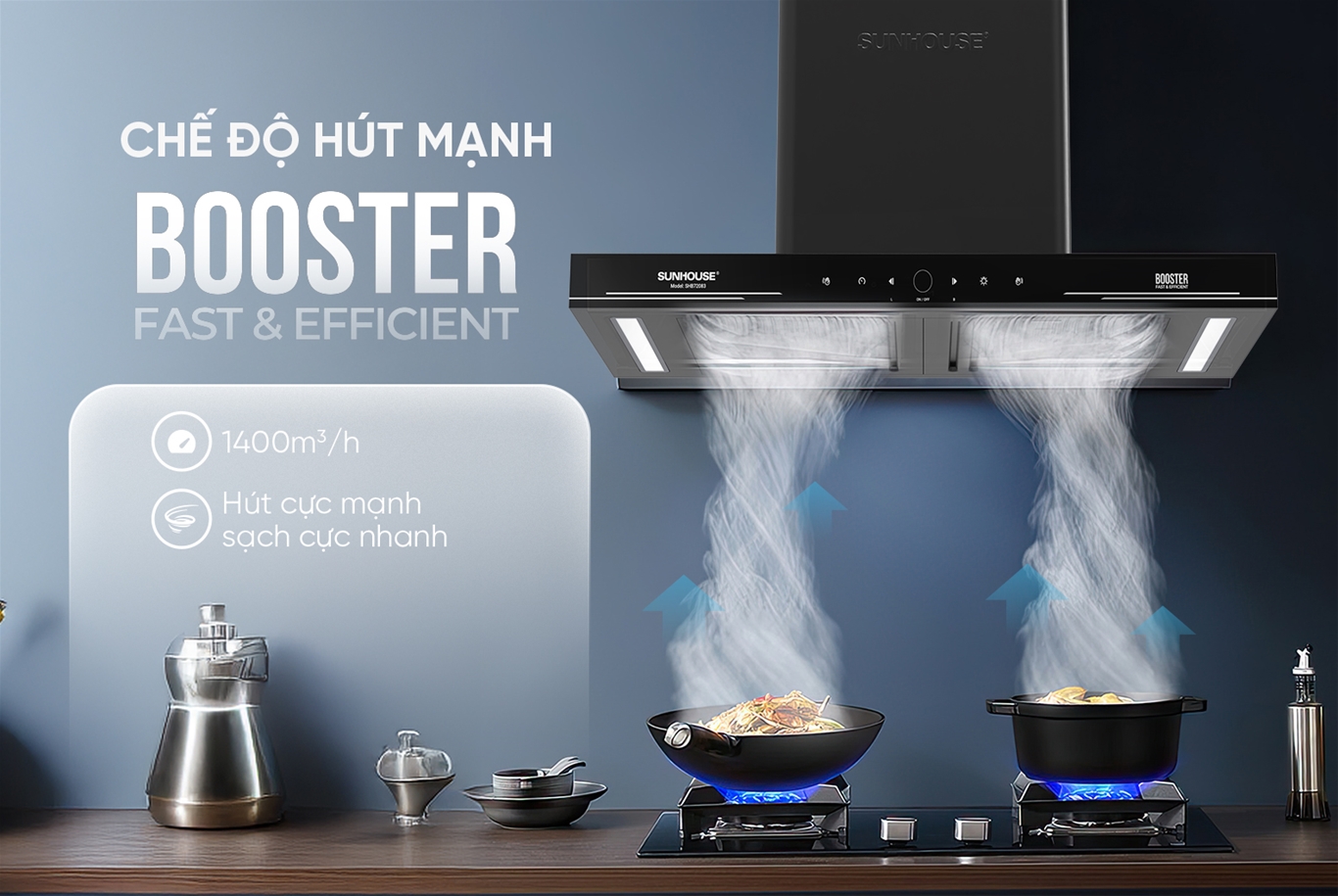 Máy hút mùi chữ T Sunhouse SHB72083