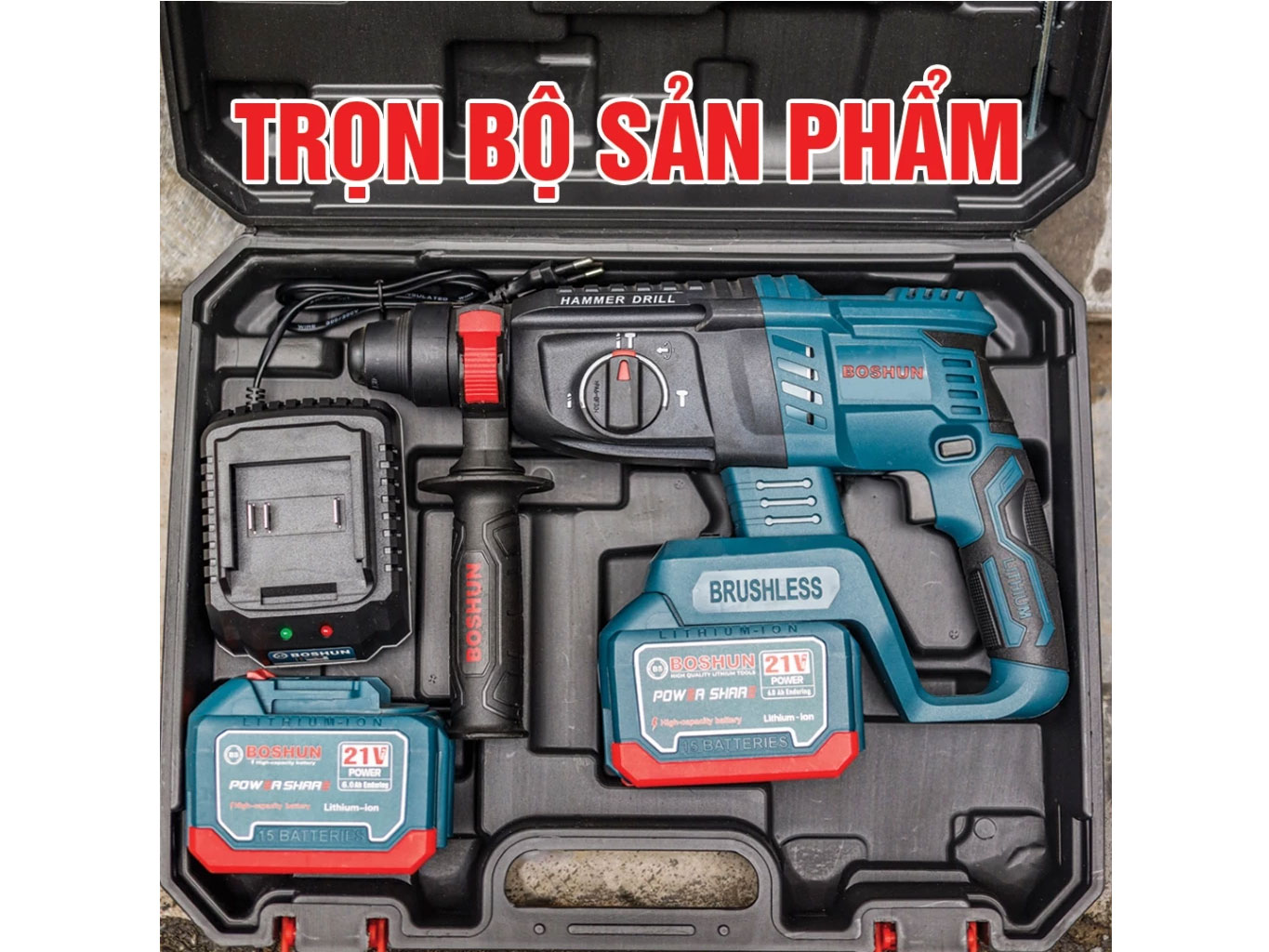 Máy khoan bê tông dùng pin Boshun BS-R2803H (2 pin, 1 sạc)