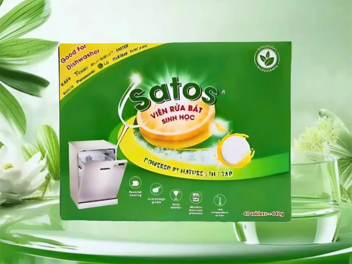 Viên rửa bát sinh học Satos hộp 40 viên